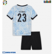 Camisa de Futebol Portugal Vitinha #23 Equipamento Secundário Infantil Europeu 2024 Manga Curta (+ Calças curtas)